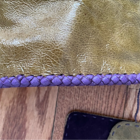 Boho style Green Leather Purse - Picture 2 of 5